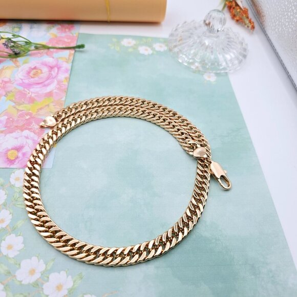 Bold Rose Gold Plated Cuban Chain Necklace – 60cm Premium Design, XPNL0095 - Picture 8 of 12